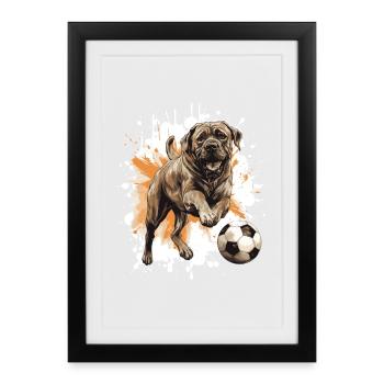 Mastiff Dog Football Team - Framed poster (27 × 37 cm) - black - Front