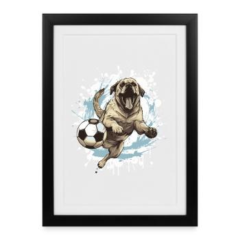 Équipe de football canin Kangal - Affiche encadrée (27 × 37 cm) - noir - Devant