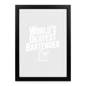 Barman le plus correct du monde - Affiche encadrée (27 × 37 cm) - noir - Devant