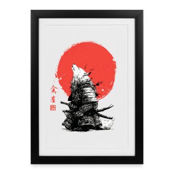 Wolf Samurai under Crimson Sun - Framed poster (27 × 37 cm) - black - Front