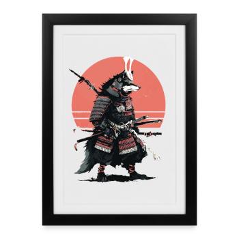 Samouraï Loup de l’Aube - Affiche encadrée (27 × 37 cm) - noir - Devant