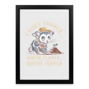 Objets enfouis : Plantes ou Personnes - Affiche encadrée (27 × 37 cm) - noir - Devant