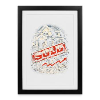 Real Estate Agent Broker - Framed poster (27 × 37 cm) - black - Front