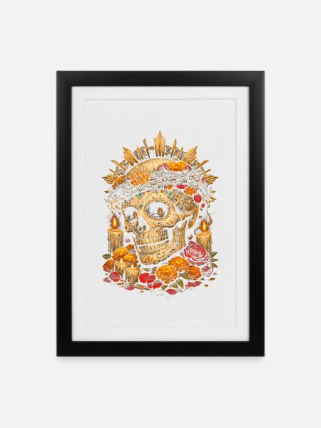 Dia De Los Muertos - Gerahmtes Poster (27 × 37 cm) - Schwarz