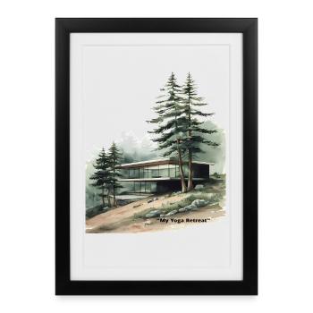 Modern Yoga Retreat Cabin - Framed poster (27 × 37 cm) - black - Front