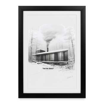 Silent Winter Modern Cabin - Framed poster (27 × 37 cm) - black - Front