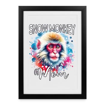 Snow Monkey Mom - Framed poster (27 × 37 cm) - black - Front