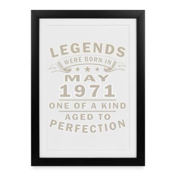 Mai 1971 – mai 1971 - Affiche encadrée (27 × 37 cm) - noir - Devant