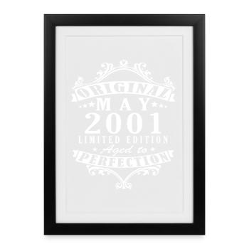 Vintage May 2001 Birthday - Framed poster (27 × 37 cm) - black - Front