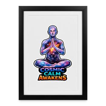 Méditation lunaire, pleine conscience lunaire, spirituel - Affiche encadrée (27 × 37 cm) - noir - Devant