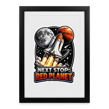 Allons sur Mars. Mission d’exploration de Mars - Affiche encadrée (27 × 37 cm) - noir - Devant