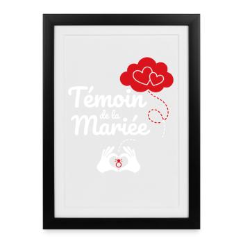 Témoin de la Mariée  - Affiche encadrée (27 × 37 cm) - noir - Devant
