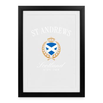 St. Andrews Scotland Coat of Arms – Travel Souvenir - Framed poster (27 × 37 cm) - black - Front