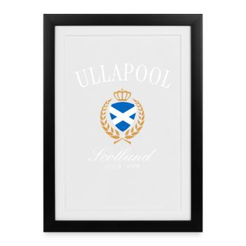 Couronne des armoiries d’Ullapool Scotland – Souvenir de voyage - Affiche encadrée (27 × 37 cm) - noir - Devant