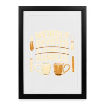 Cut handles clean | Ceramics - Framed poster (27 × 37 cm) - black - Front
