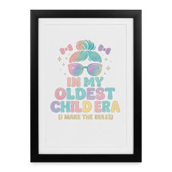 L’humour de la famille fille à l’ère de mon aîné - Affiche encadrée (27 × 37 cm) - noir - Devant