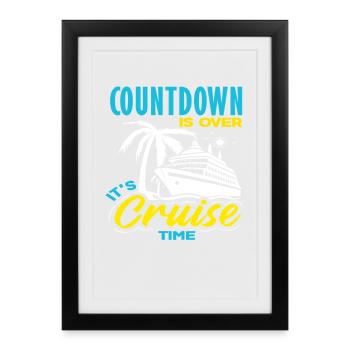 Le compte à rebours est terminé pour ses vacances de croisière - Affiche encadrée (27 × 37 cm) - noir - Devant