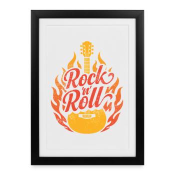 Rock and roll - Affiche encadrée (27 × 37 cm) - noir - Devant