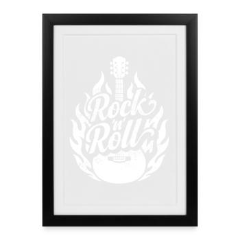 Rock and roll - Affiche encadrée (27 × 37 cm) - noir - Devant