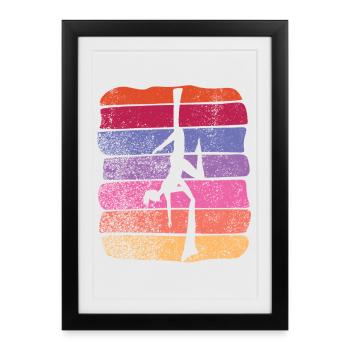 Tissu vertical Acrobaties aériennes vintage Soie aérienne - Affiche encadrée (27 × 37 cm) - noir - Devant