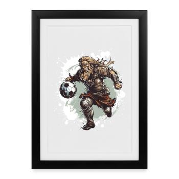 Équipe de football viking - Affiche encadrée (27 × 37 cm) - noir - Devant
