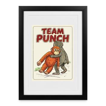 Team Punch Baby Monkey Punch - Framed poster (27 × 37 cm) - black - Front