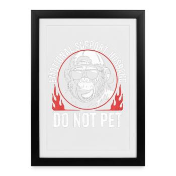 Mari de soutien émotionnel Tee - Affiche encadrée (27 × 37 cm) - noir - Devant