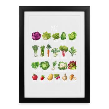 May Veggie Calendar Print - Framed poster (27 × 37 cm) - black - Front