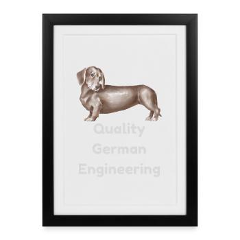 Quality German Dachshund Engineering - Framed poster (27 × 37 cm) - black - Front