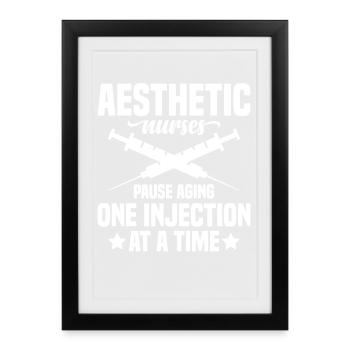 Inspecteur esthétique d’injecteurs de Botox pour vieillir - Affiche encadrée (27 × 37 cm) - noir - Devant