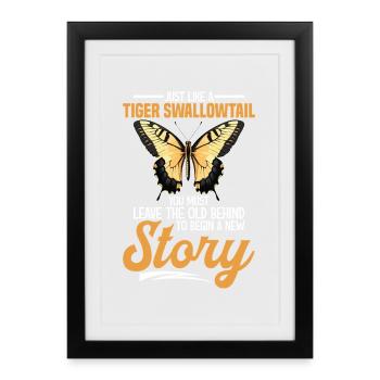 Amateur des papillons Entomoloy d’insectes Tigre de l’Est - Affiche encadrée (27 × 37 cm) - noir - Devant