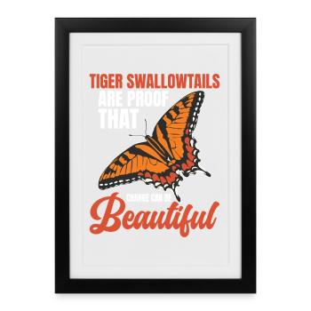 Entomologie Amateur Papillon Insecte Tigre de l’Est - Affiche encadrée (27 × 37 cm) - noir - Devant
