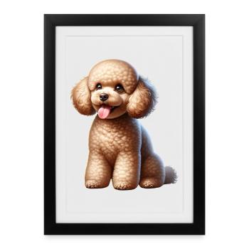 Caniche - Affiche encadrée (27 × 37 cm) - noir - Devant