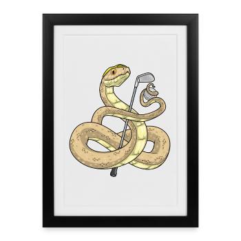 Snake Golf Golf Clubs - Affiche encadrée (27 × 37 cm) - noir - Devant