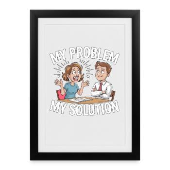 Professeur principal Mon problème Mon pictogramme Papa Maman - Affiche encadrée (27 × 37 cm) - noir - Devant