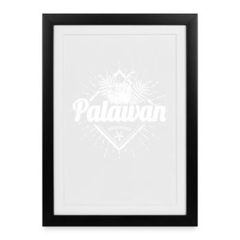 Palawan Island in Philippines Coconut Souvenir - Framed poster (27 × 37 cm) - black - Front