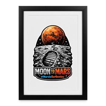 Allons sur Mars. Mission d’exploration de Mars - Affiche encadrée (27 × 37 cm) - noir - Devant