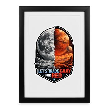 Allons sur Mars. Mission d’exploration de Mars - Affiche encadrée (27 × 37 cm) - noir - Devant