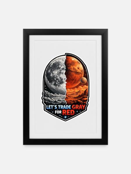Lass Uns Zum Mars Gehen. Mars-erkundungsmission - Gerahmtes Poster (27 × 37 cm) - Schwarz