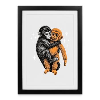Baby Monkey Punch - Framed poster (27 × 37 cm) - black - Front