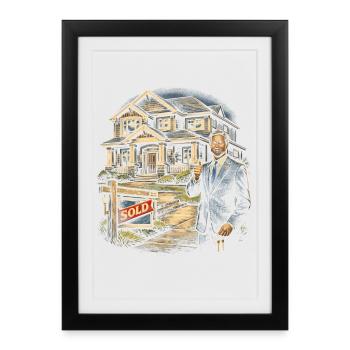 Real Estate Agent Broker - Framed poster (27 × 37 cm) - black - Front