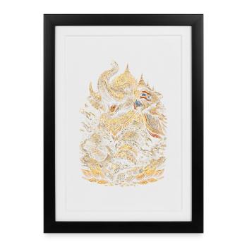 Thailand Thai Pride Elephant - Framed poster (27 × 37 cm) - black - Front