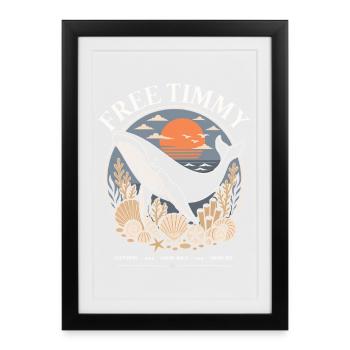 Humpback Whale Timmy Hope Statement Merch - Framed poster (27 × 37 cm) - black - Front