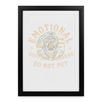 Soutien émotionnel gorille : ne pas caresser - Affiche encadrée (27 × 37 cm) - noir - Devant