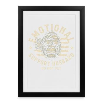 Singe de soutien émotionnel à ne pas caresser - Affiche encadrée (27 × 37 cm) - noir - Devant