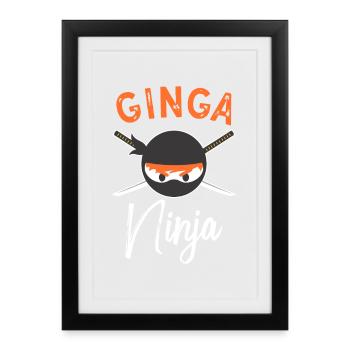 Ginga Ninja Emblem - Framed poster (27 × 37 cm) - black - Front