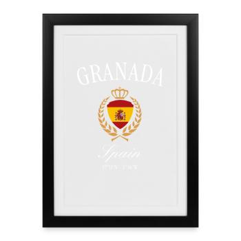 Granada Spain Coat of Arms Crown – Travel Souvenir - Framed poster (27 × 37 cm) - black - Front
