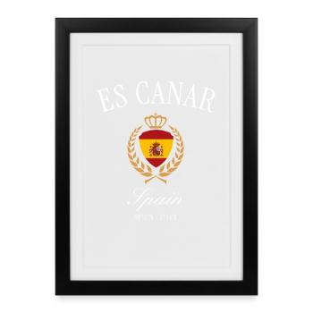 Armoiries d’Es Canar Ibiza, Espagne – Souvenir de voyage - Affiche encadrée (27 × 37 cm) - noir - Devant