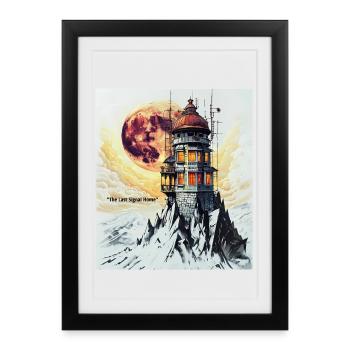 La dernière balise d’origine du signal - Affiche encadrée (27 × 37 cm) - noir - Devant