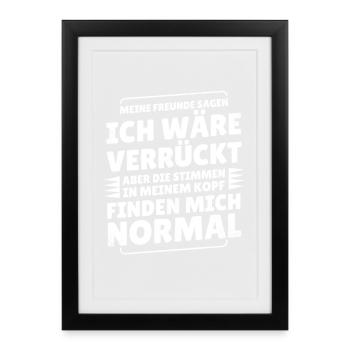 witziger Spruch für T-Shirt - Gerahmtes Poster (27 × 37 cm) - Schwarz - Vorne